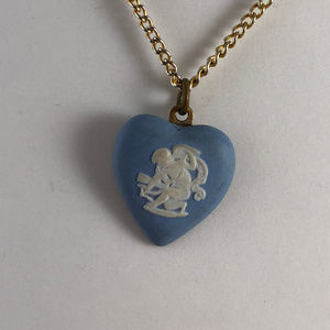 Wedgwood Jewelry - Vintage Wedgwood Cameo Cupid Heart Pendant Wedgwood Jewelry - Vintage Wedgwood Cameo Cupid Heart Pendant